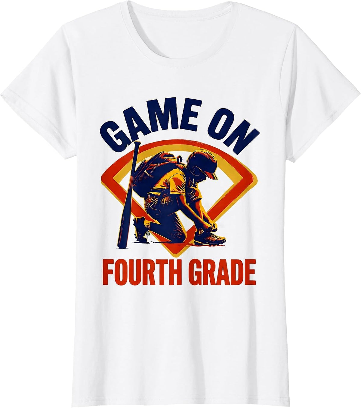 Game On Fourth Grade Screenprint Poster Back To School T-Shirt - White