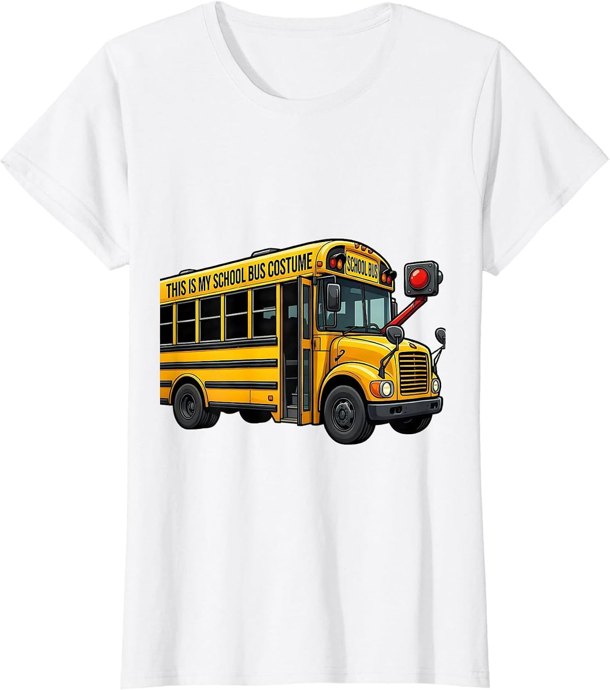 Women's This Is My School Bus Costume Funny Halloween Costume T-Shirt - White