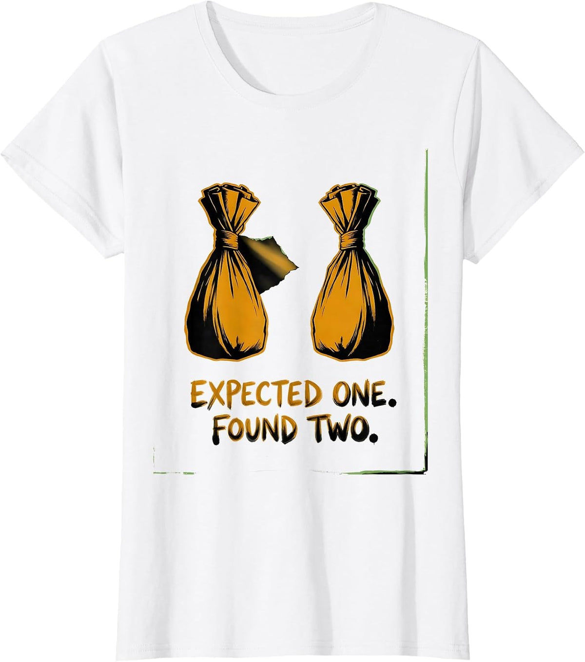 Women's Expected One Found Two Playful Twin Pregnancy Mama T-Shirt - White