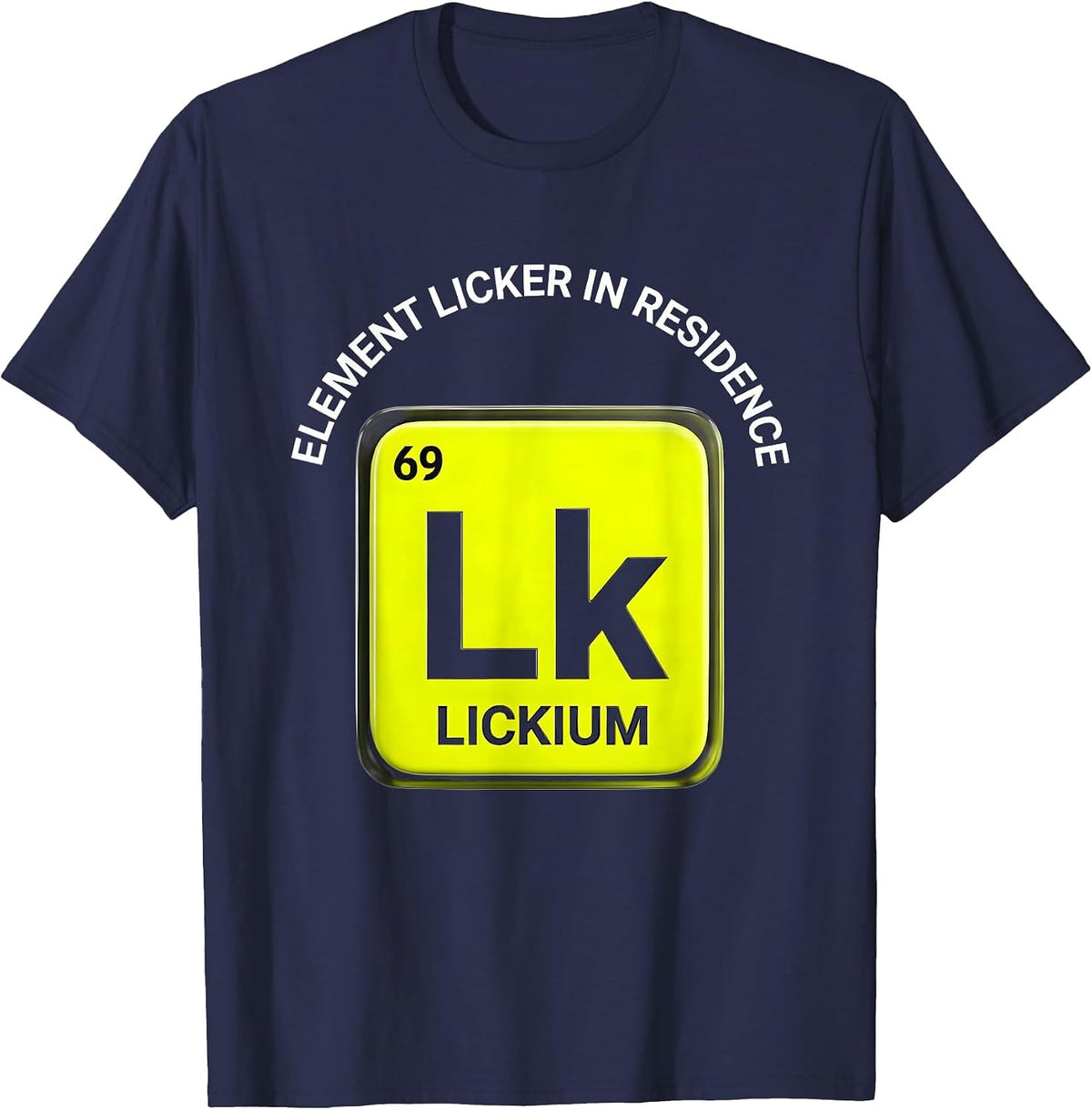 Element Licker In Residence Periodic Table Design T-Shirt - Navy Blue