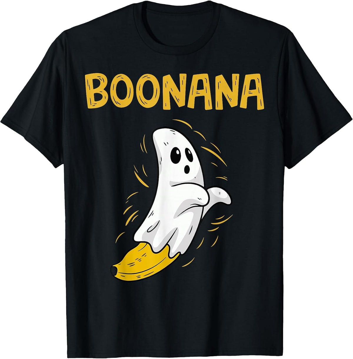Boonana Banana Ghost Halloween T-Shirt - Black