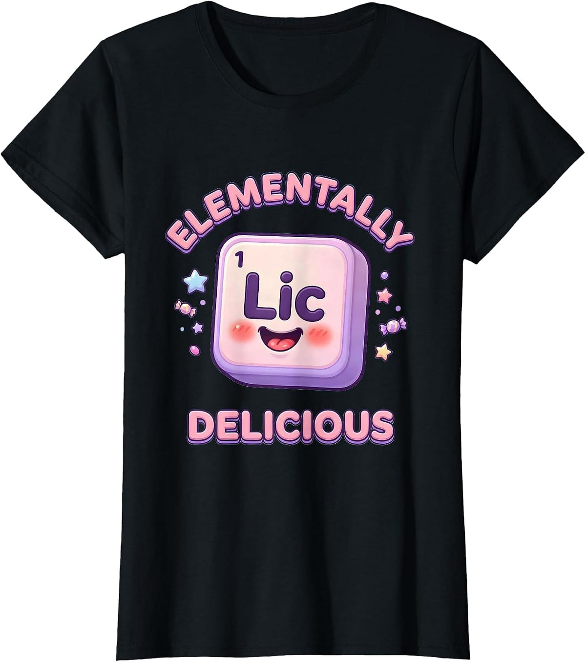 Can I Lick It Elementally Delicious Periodic Table T-Shirt - Black