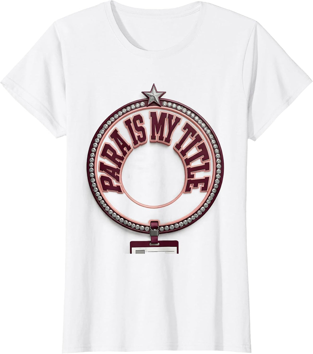 Para Is My Title Sparkle Varsity Paraeducator Appreciation T-Shirt - White