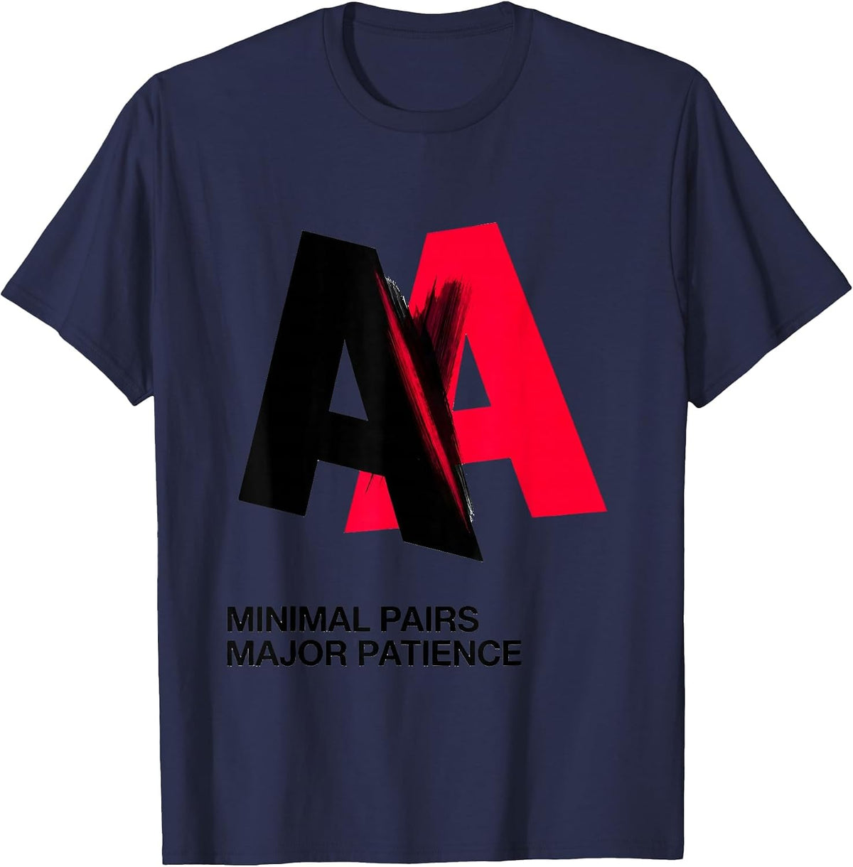 Minimal Pairs, Major Patience New Wave SLP Speech Therapist T-Shirt - Navy Blue
