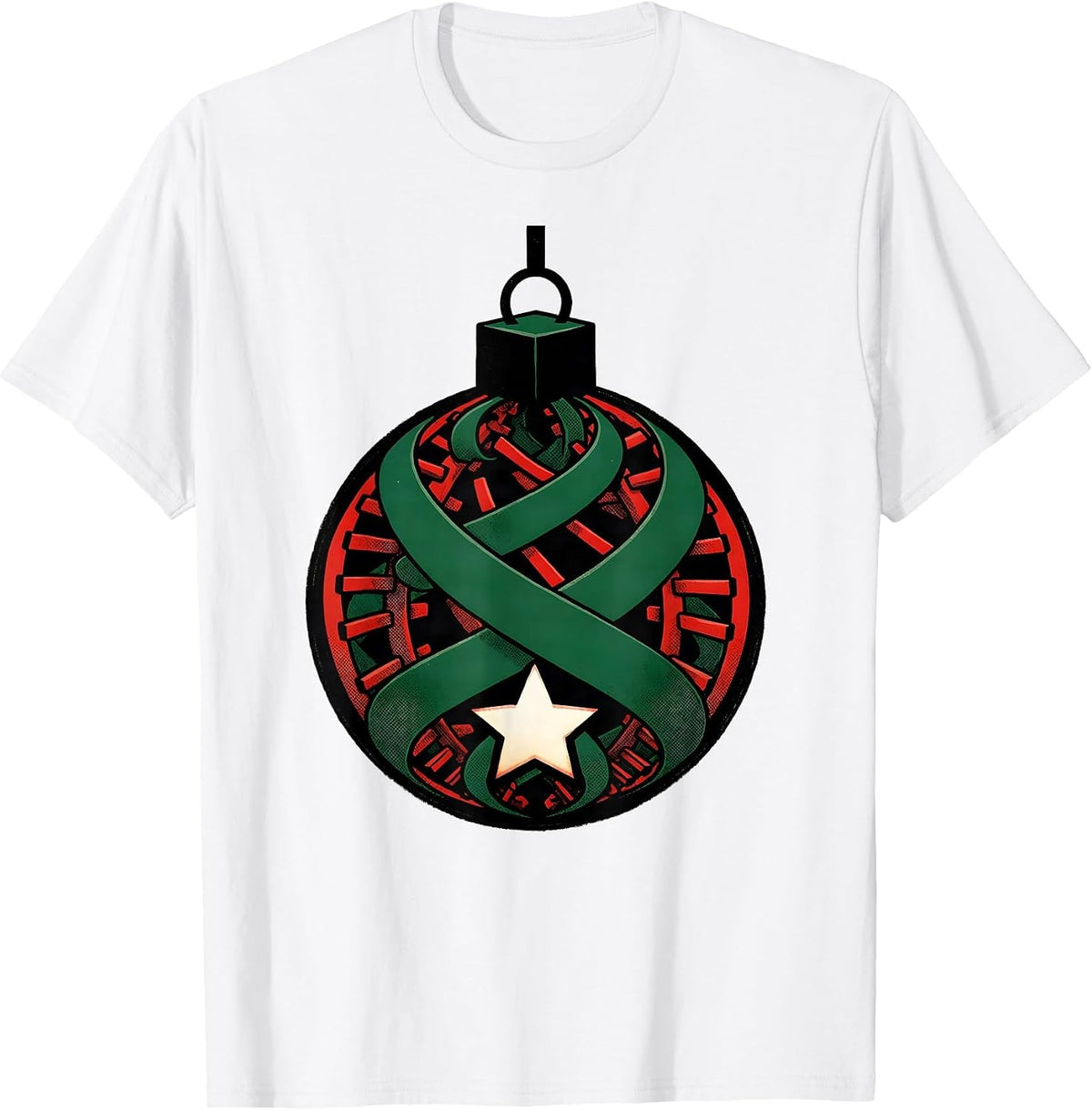 Men's DNA Helix Bauble Science Teacher Holiday Humor T-Shirt - White