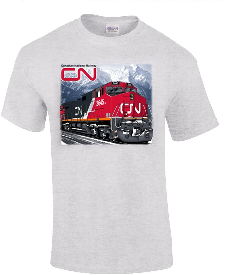 Canadian National C44-9W Authentic Railroad T-Shirt Tee Shirt [75] - Kids Grey