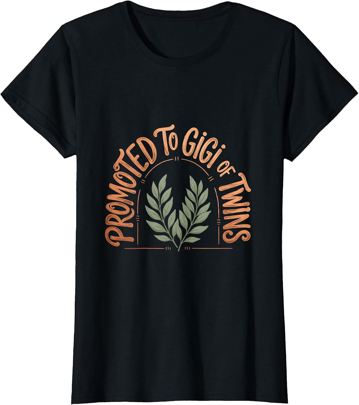 Promoted To Gigi Of Twins Boho Pregnancy Announcement T-Shirt - Black