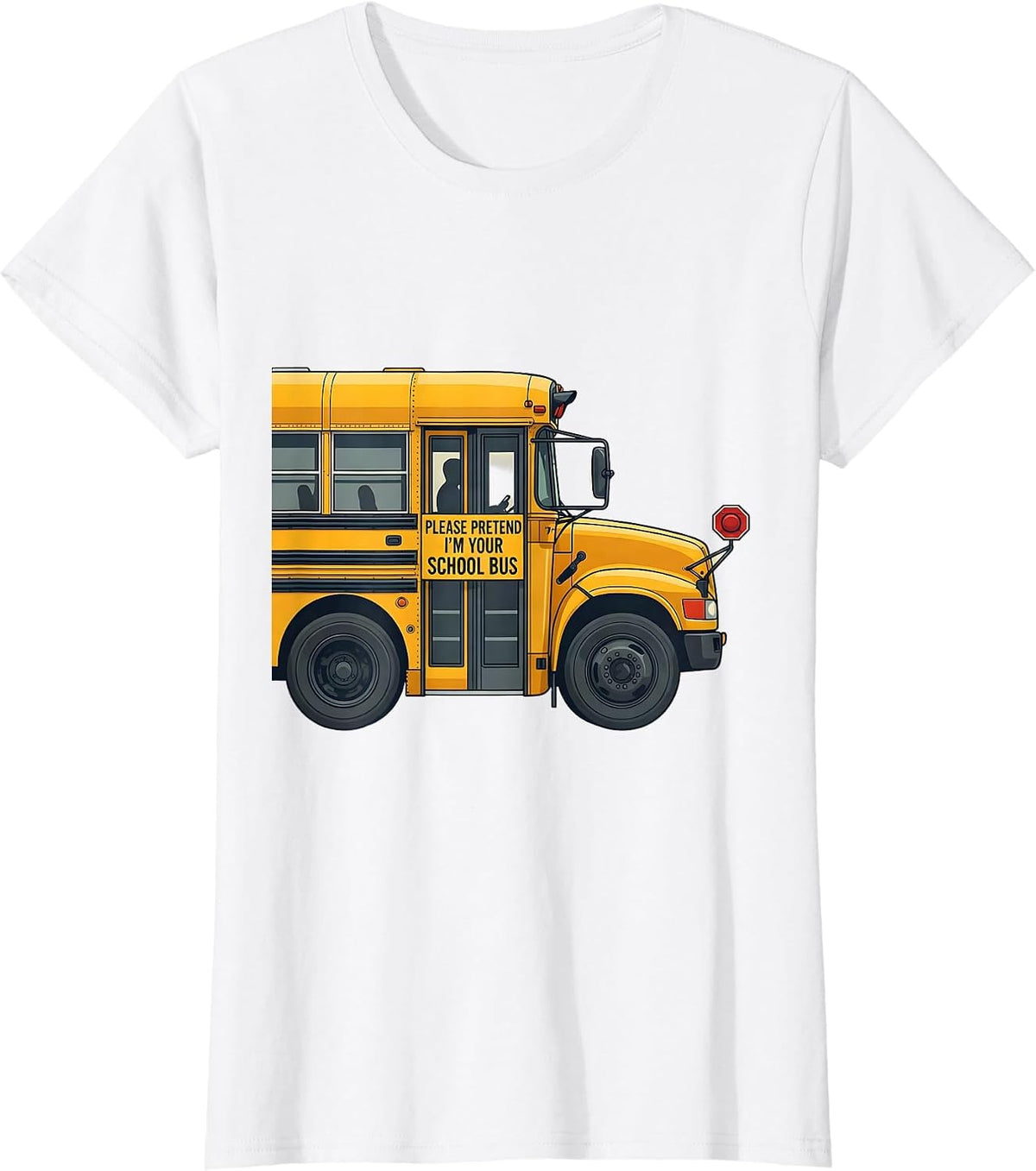 Please Pretend I'm Your School Bus Funny Halloween Costume T-Shirt - White