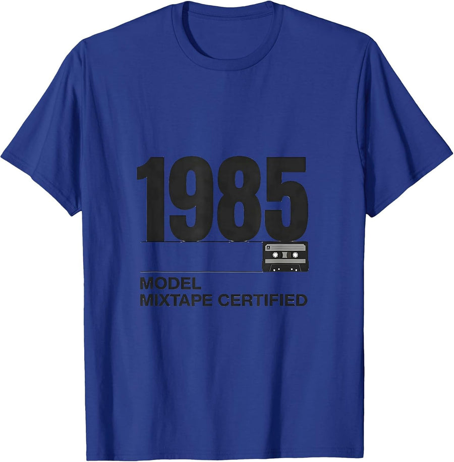 1985 Model Mixtape Certified Retro Vintage 90s Nostalgia T-Shirt - Royal Blue