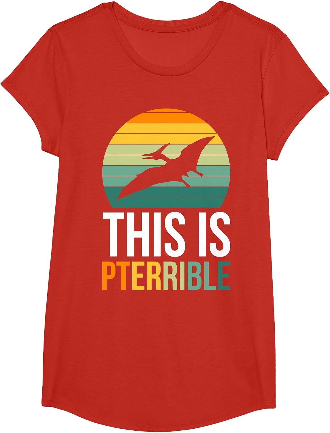 This is Pterodactyl Pterrible T-Shirt - Girls Red