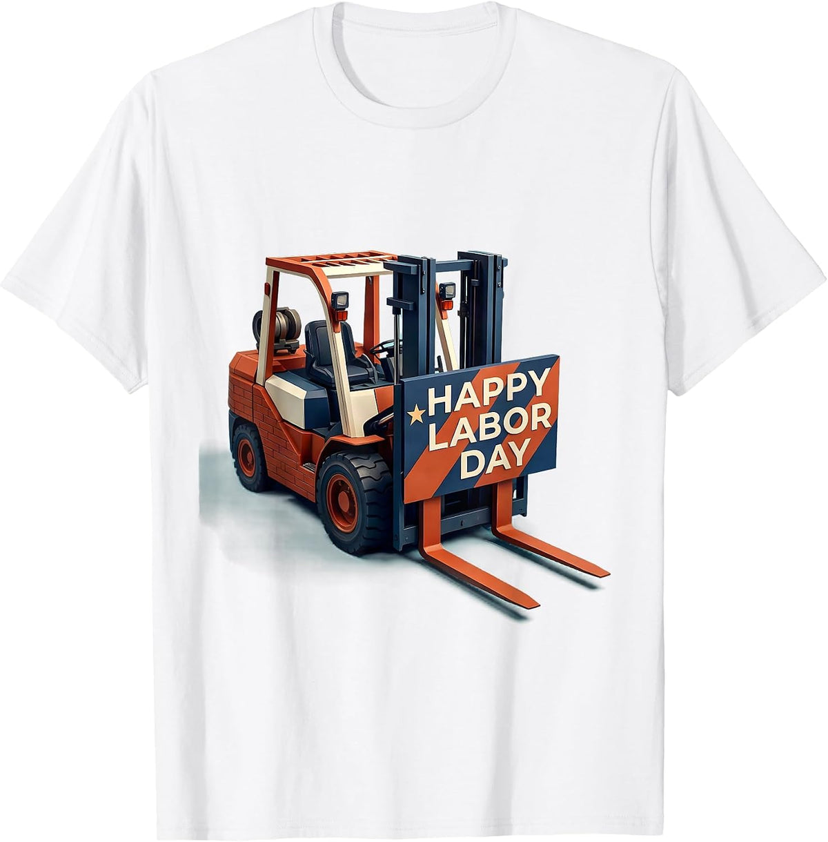 Men's Happy Labor Day Midcentury Modern Patriotic Union Worker T-Shirt - White