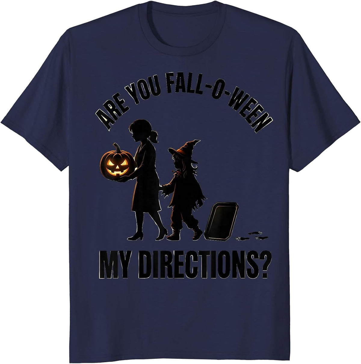 Are You Fall-O-Ween My Directions Teacher Halloween Ghost T-Shirt - Navy Blue