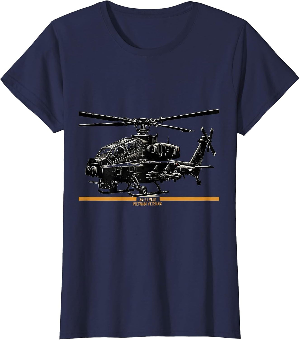 Women's AH-1J Pilot Vietnam Veteran Military Helicopter Pilot T-Shirt - Navy Blue