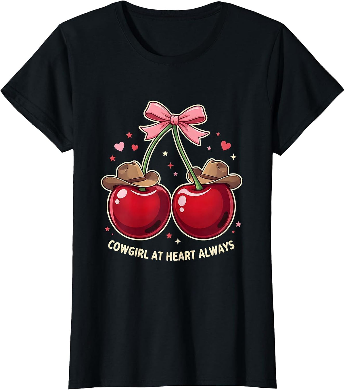 Cowgirl At Heart Always Western Design T-Shirt - Black