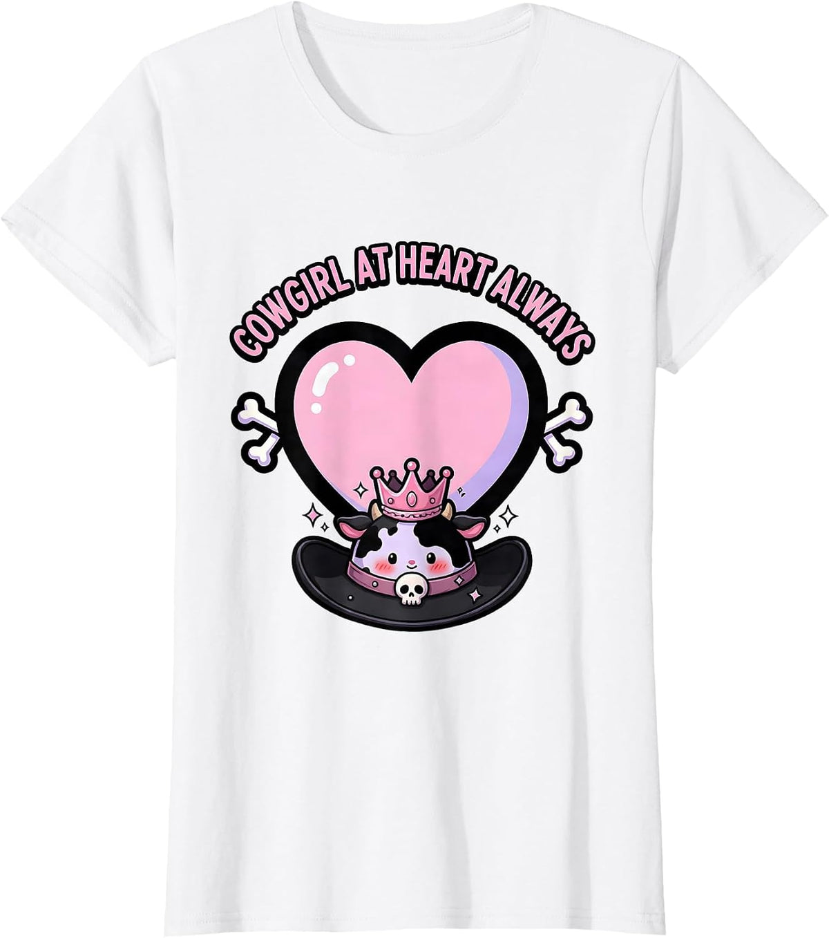Cowgirl At Heart Always Western Spirit Design T-Shirt - White