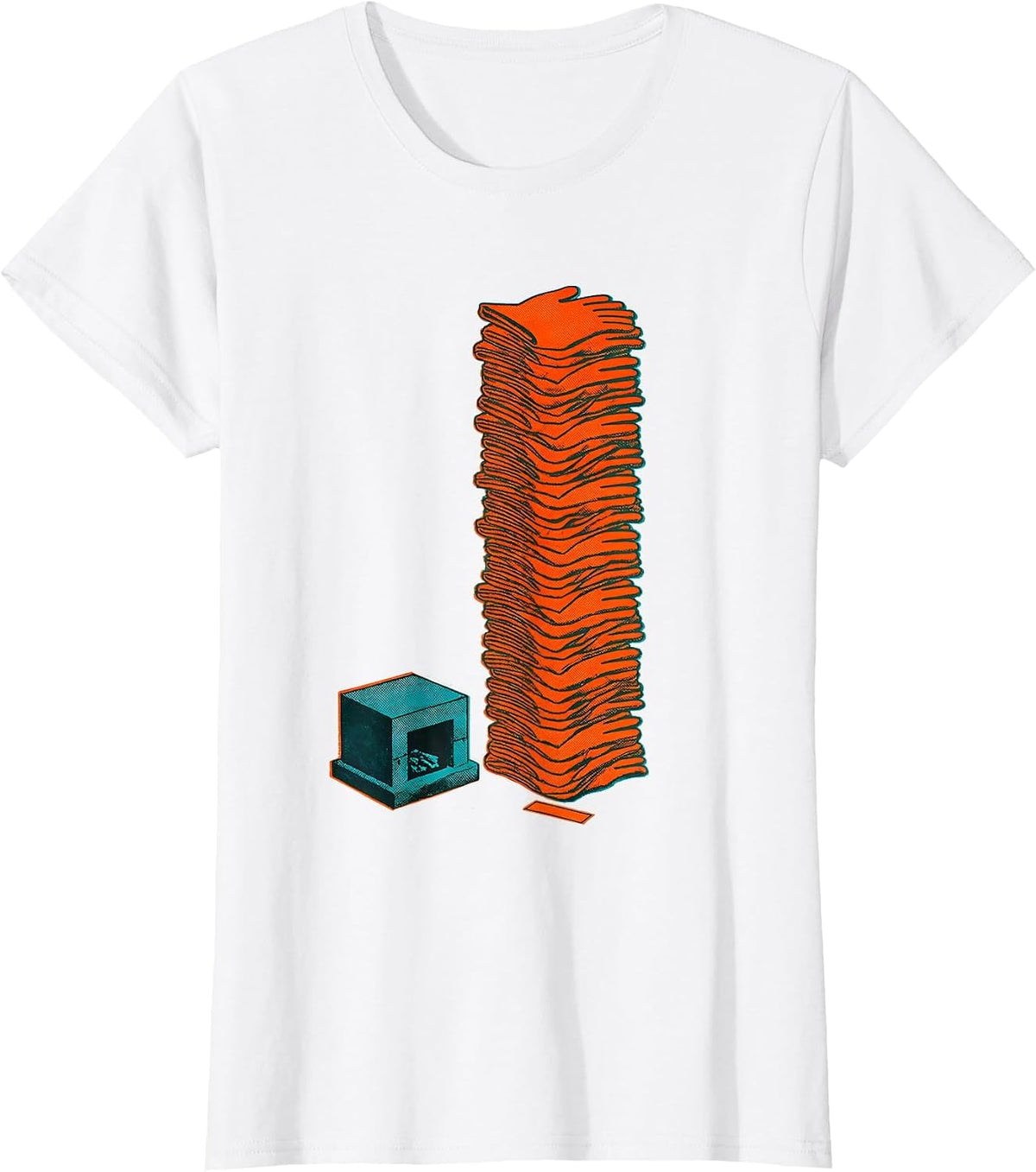 Women's Glowing Forge Stacked Gloves Blacksmith Humor Gift T-Shirt - White