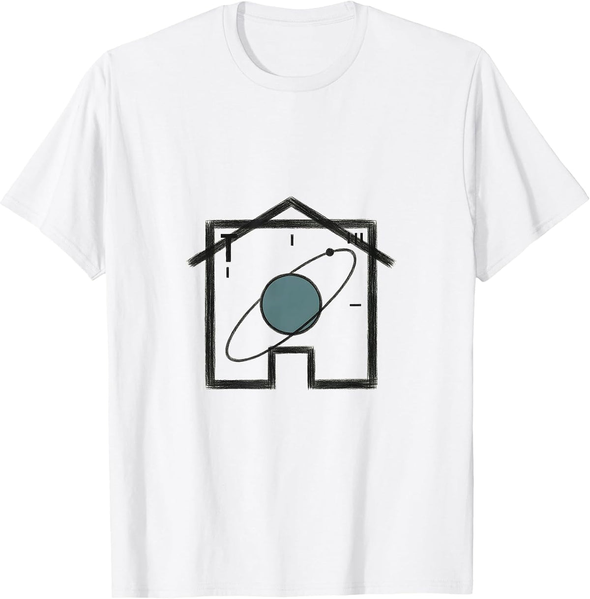 Men's Periodic Table House Minimalist Science Nerd Humor T-Shirt - White
