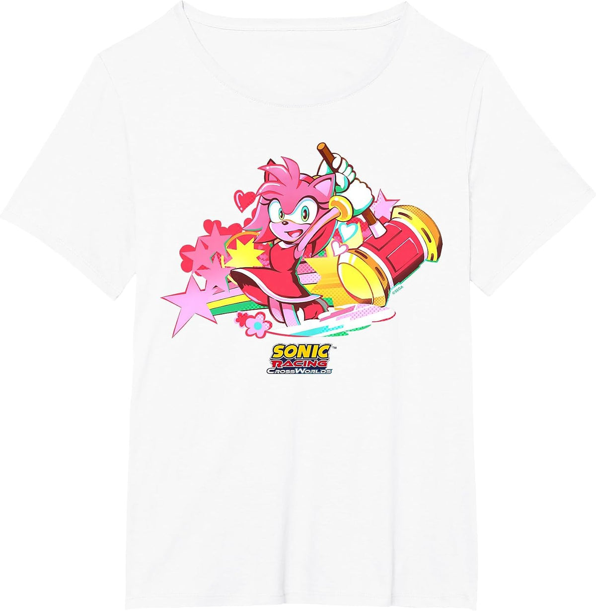Sonic Racing CrossWorlds - Amy Decal T-Shirt - White