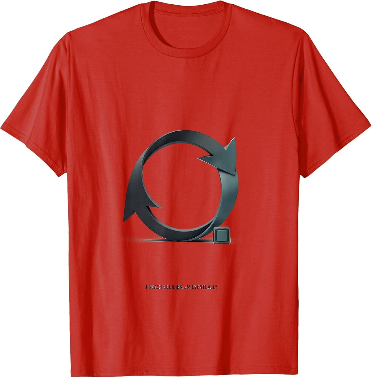 Men's I Reach Equilibrium Eventually Funny Science Teacher T-Shirt - Red
