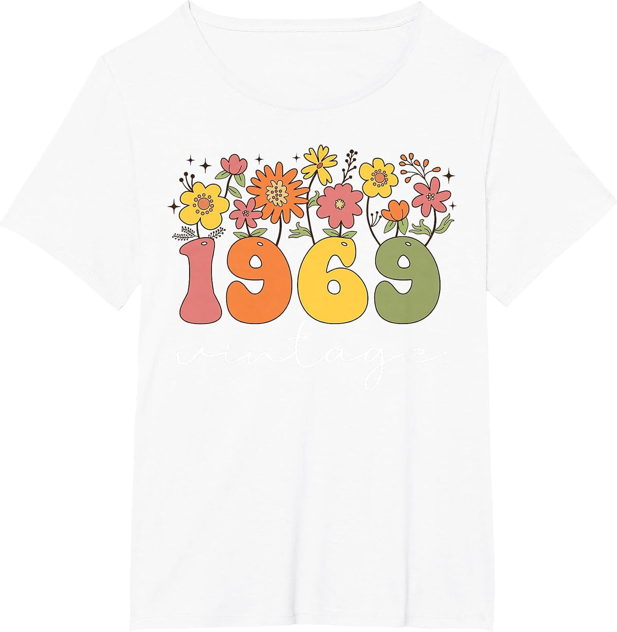 1969 Vintage Floral 54th Birthday Women Girls Wildflower T-Shirt - White