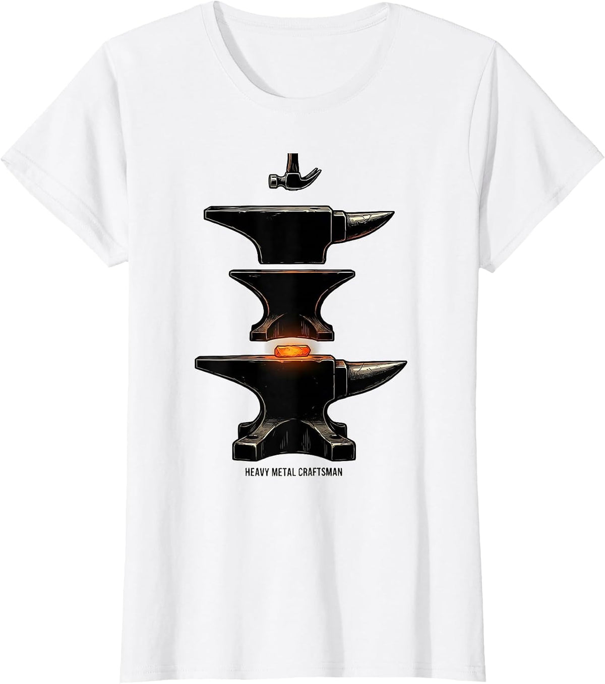 Heavy Metal Craftsman Exploded Anvil Forging Humor T-Shirt - White