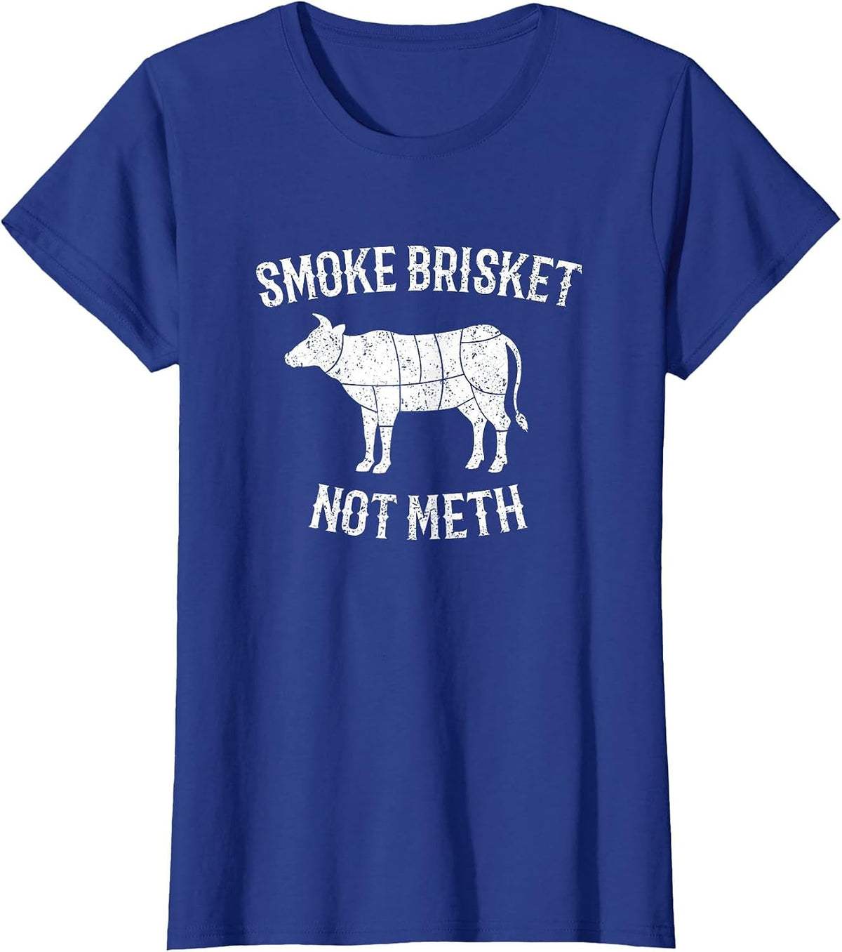 Smoke Brisket Not Meth T-Shirt Grilling Barbecue BBQ T-Shirt - Royal Blue