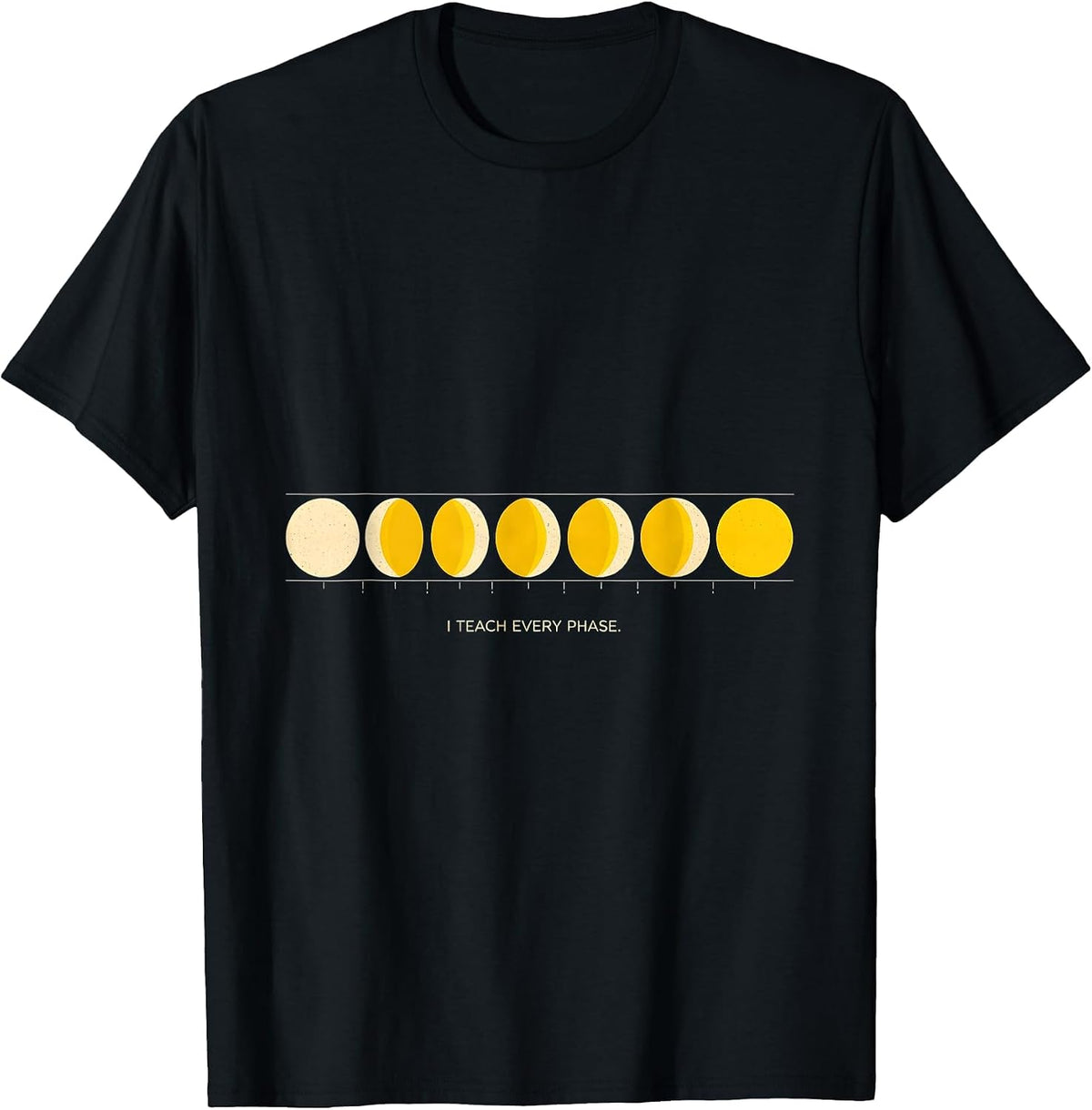 Men's I Teach Every Phase Geometric Science Teacher Moon Phase T-Shirt - Black