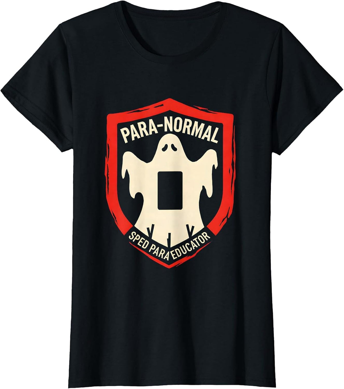 Para-Normal SPED Paraeducator Ghost Humor Halloween T-Shirt - Black
