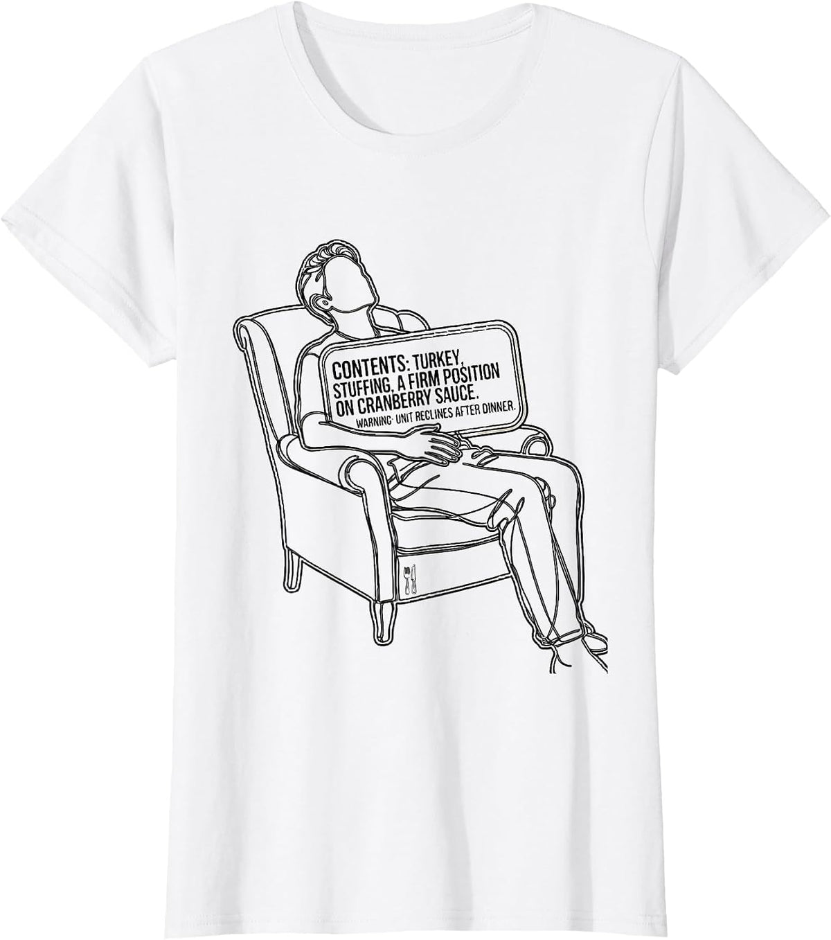 Thanksgiving Nutrition Facts Turkey Stuffing Cranberry Sauce T-Shirt - White