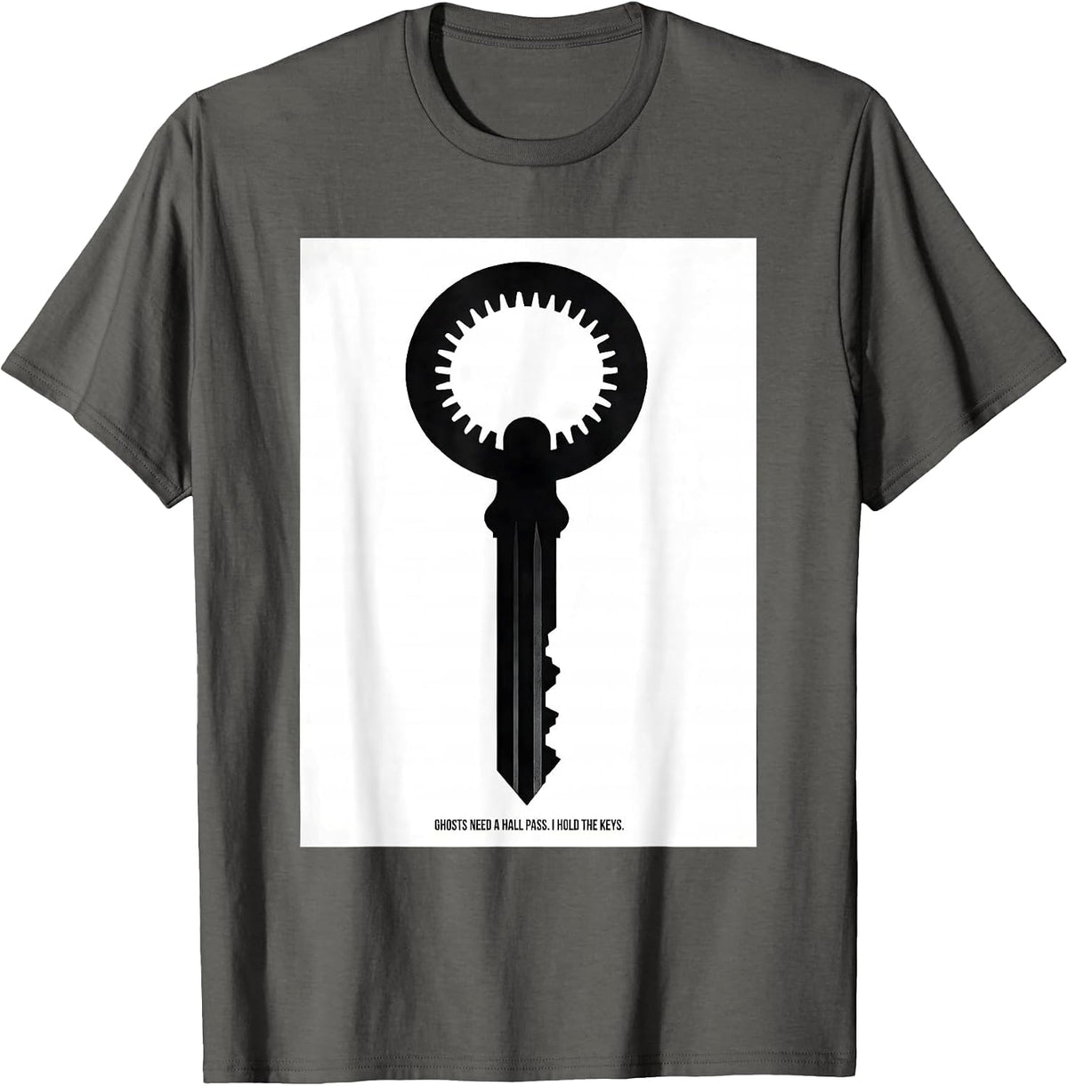 Ghosts Need A Hall Pass I Hold The Keys Teacher T-Shirt - Asphalt Grey