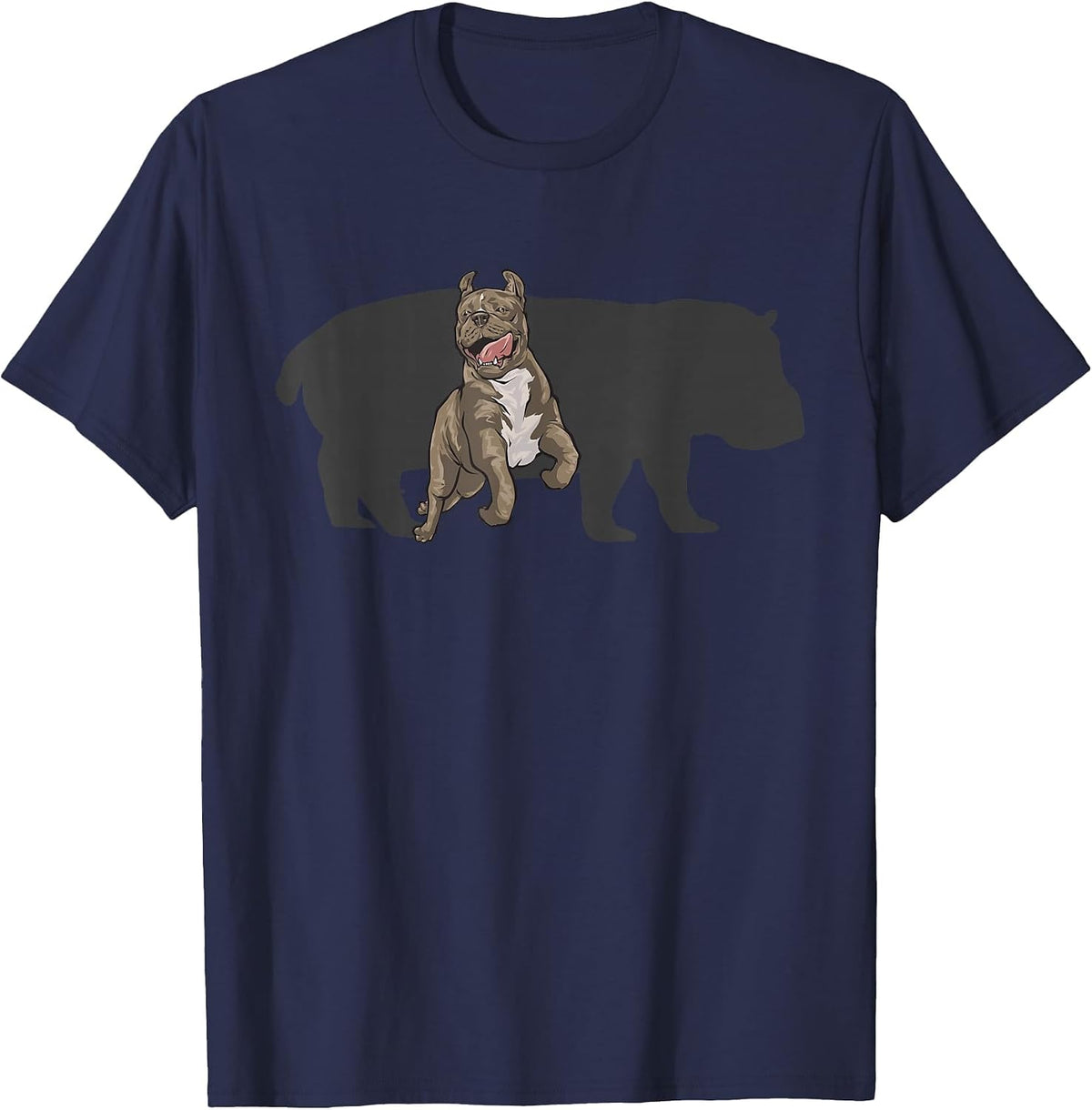 American Bully Dog Hippopotamus XL American Bully T-Shirt - Navy Blue