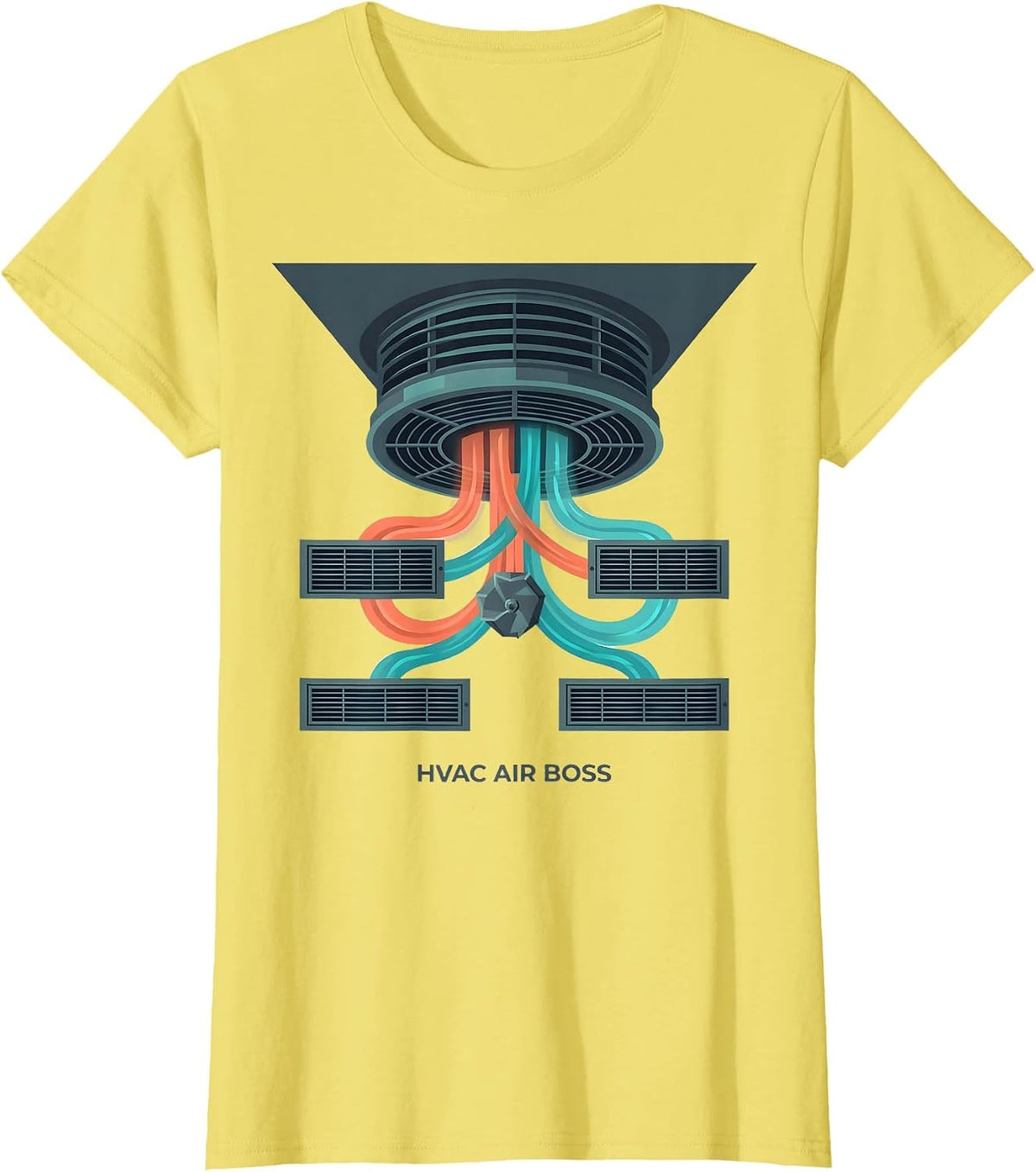 HVAC Air Boss Funny HVAC Technician Dad Gift T-Shirt - Lemon Yellow