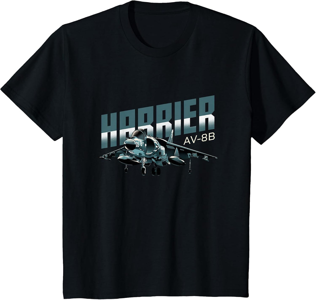Harrier Jump Jet Military Fighter Aircraft T-Shirt - Black