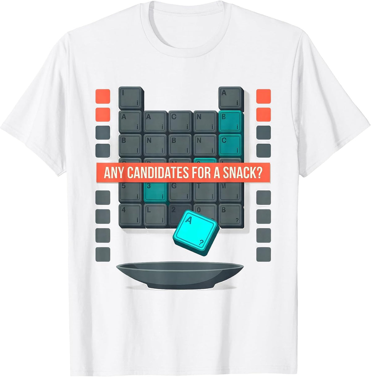 Men's Any Candidates For A Snack? Funny Periodic Table Science T-Shirt - White