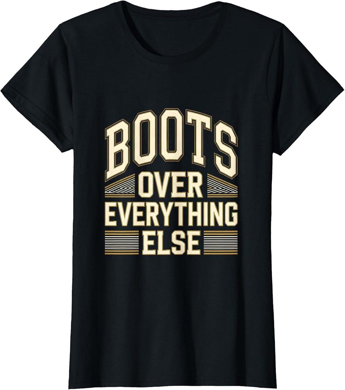 Women's Boots Over Everything Western Design T-Shirt - Black