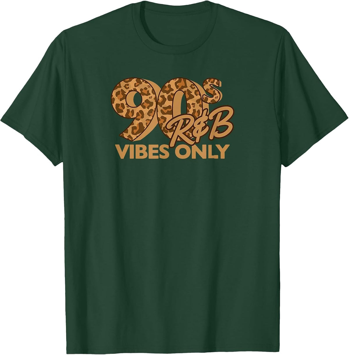 90s R&B Vibes Only Nineties RNB Music Animal Print T-Shirt - Dark Green