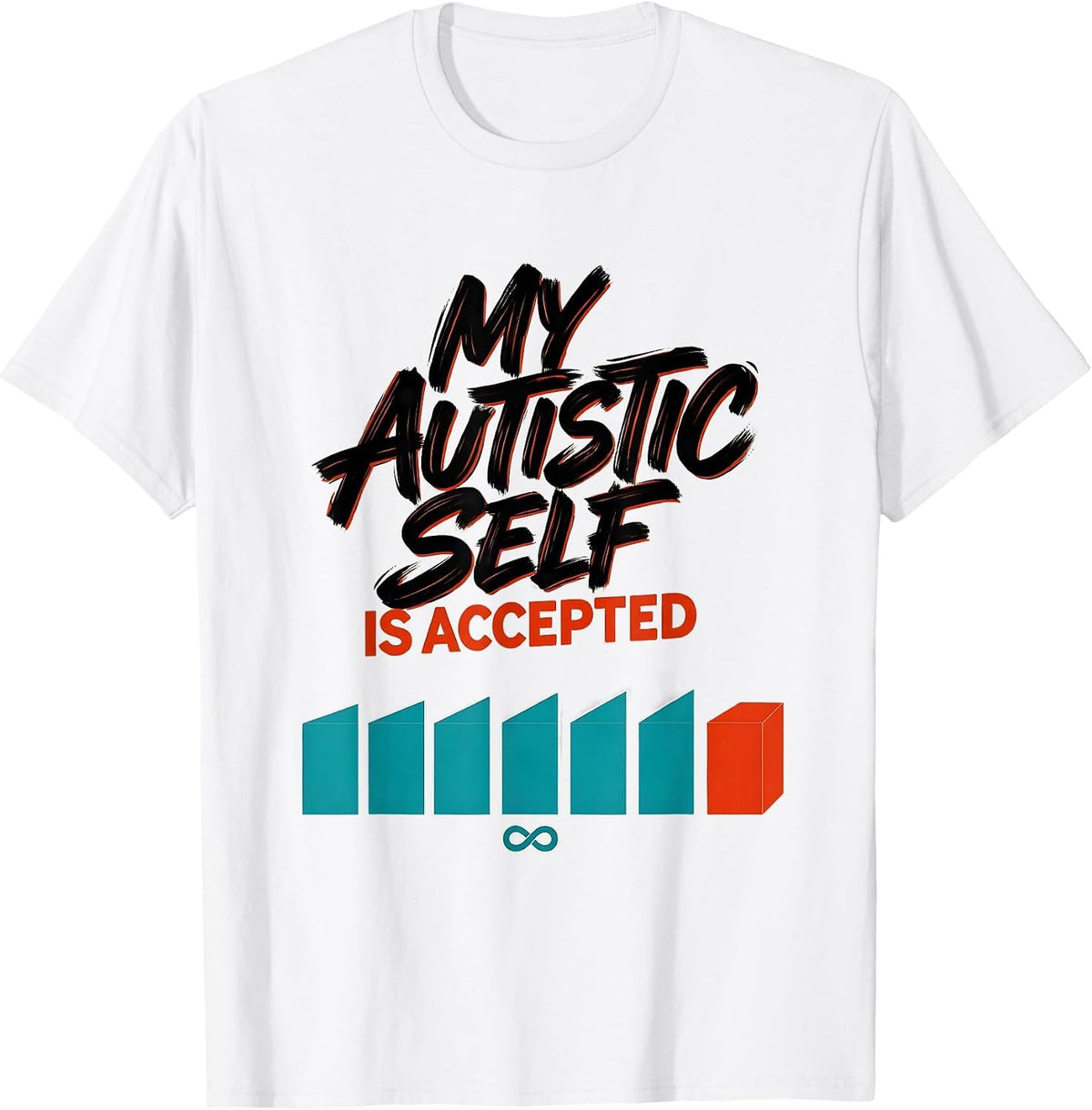 Men's My Autistic Self Is Accepted Neurodiversity Acceptance Humor T-Shirt - White