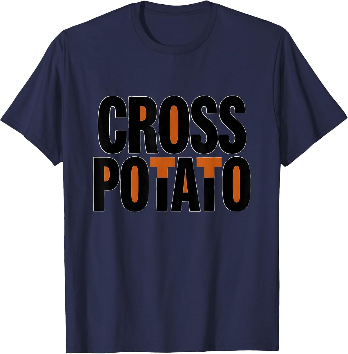 Cross Potato Funny Couples Thanksgiving Matching T-Shirt - Navy Blue