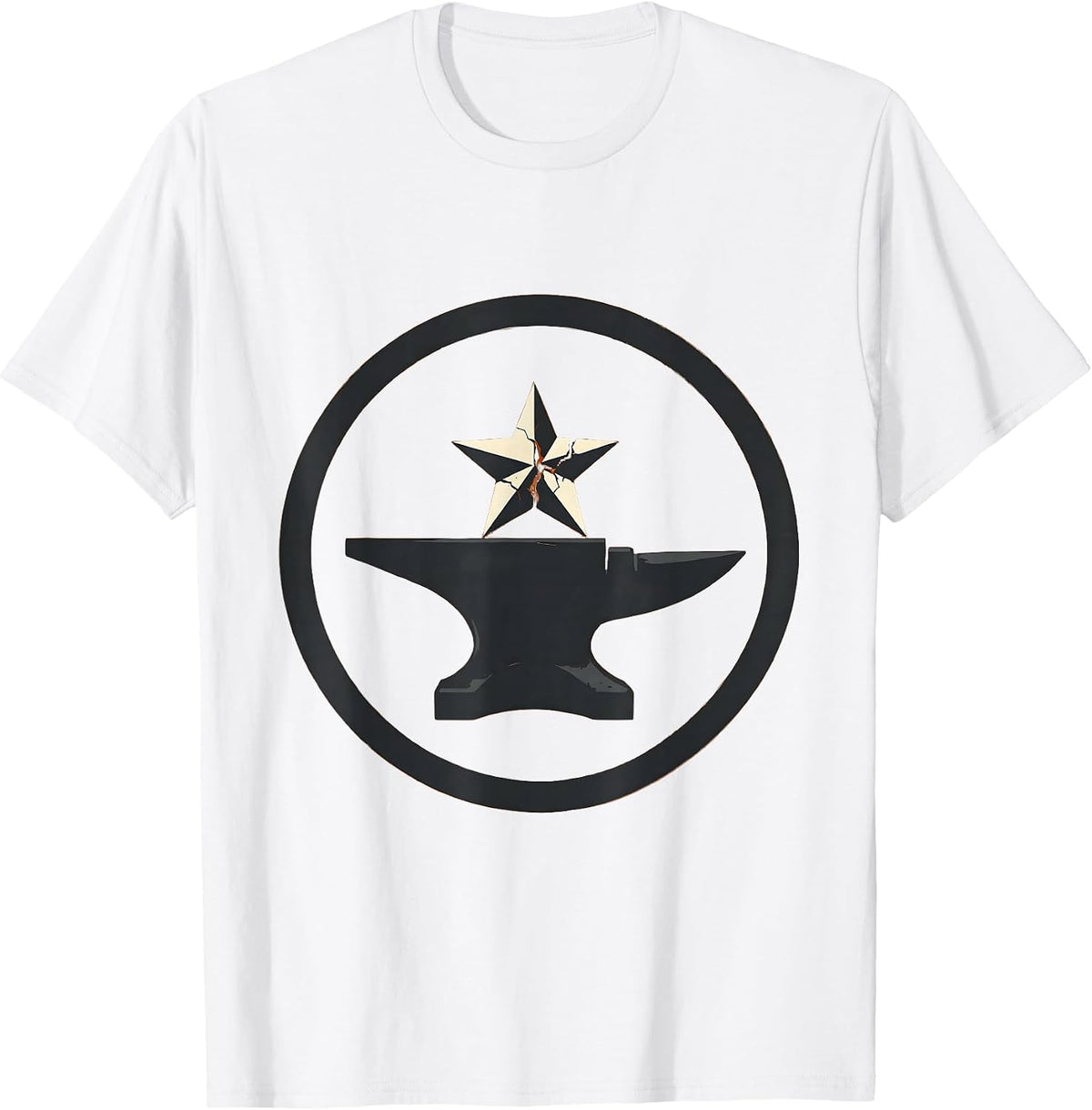 Men's Star Forged on Anvil Blacksmith Graphic T-Shirt - White
