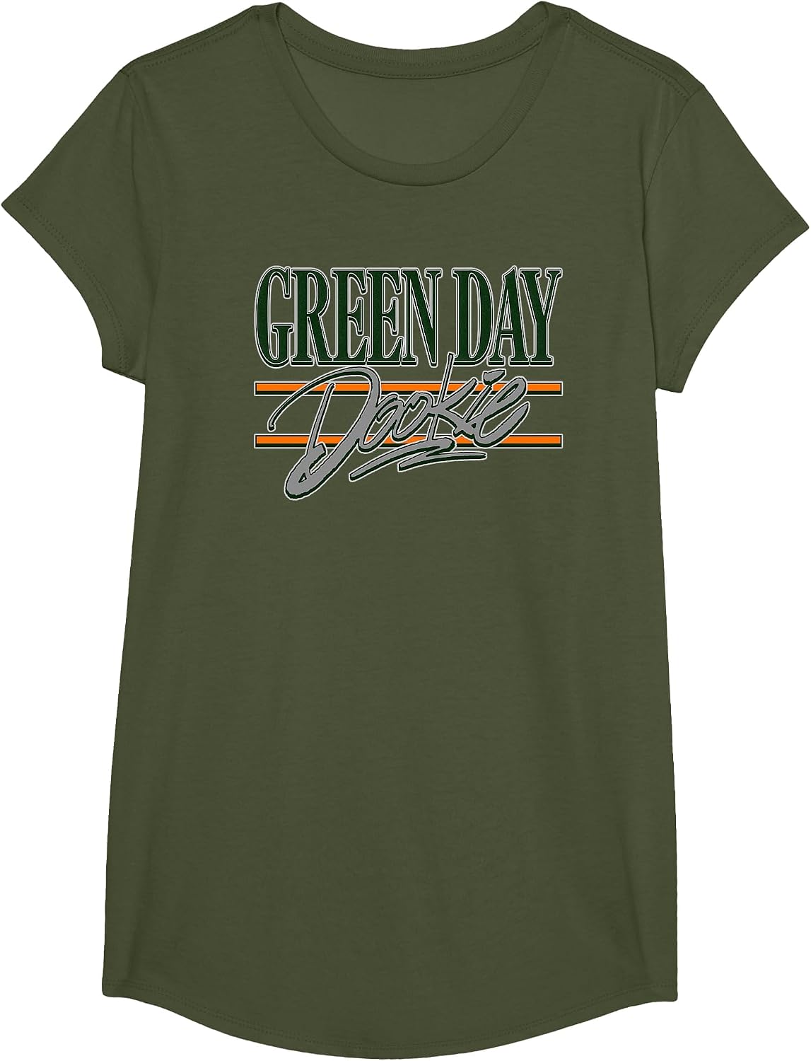 Green Day Dookie 90s Souvenir T-Shirt - Girls Olive Green