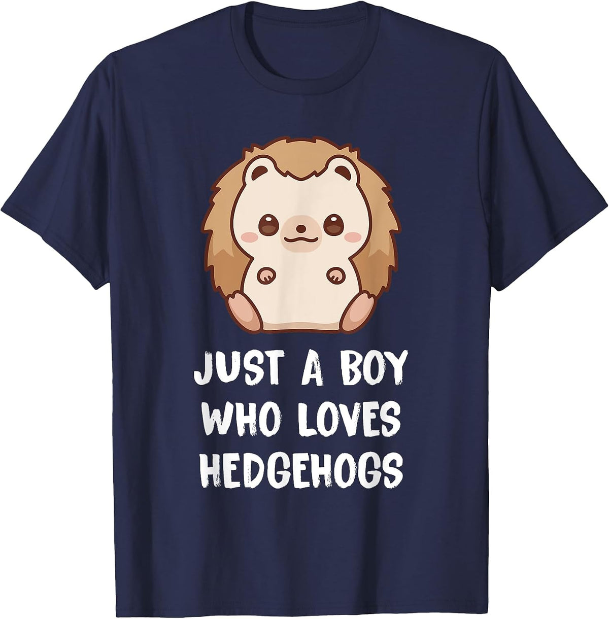 Just A Boy Who Loves Hedgehogs T-Shirt - Navy Blue