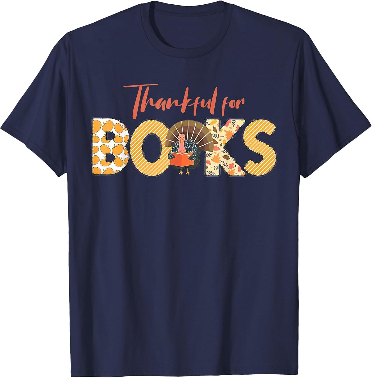 Science of Reading ELA Teachers Thankful for Books T-Shirt - Navy Blue