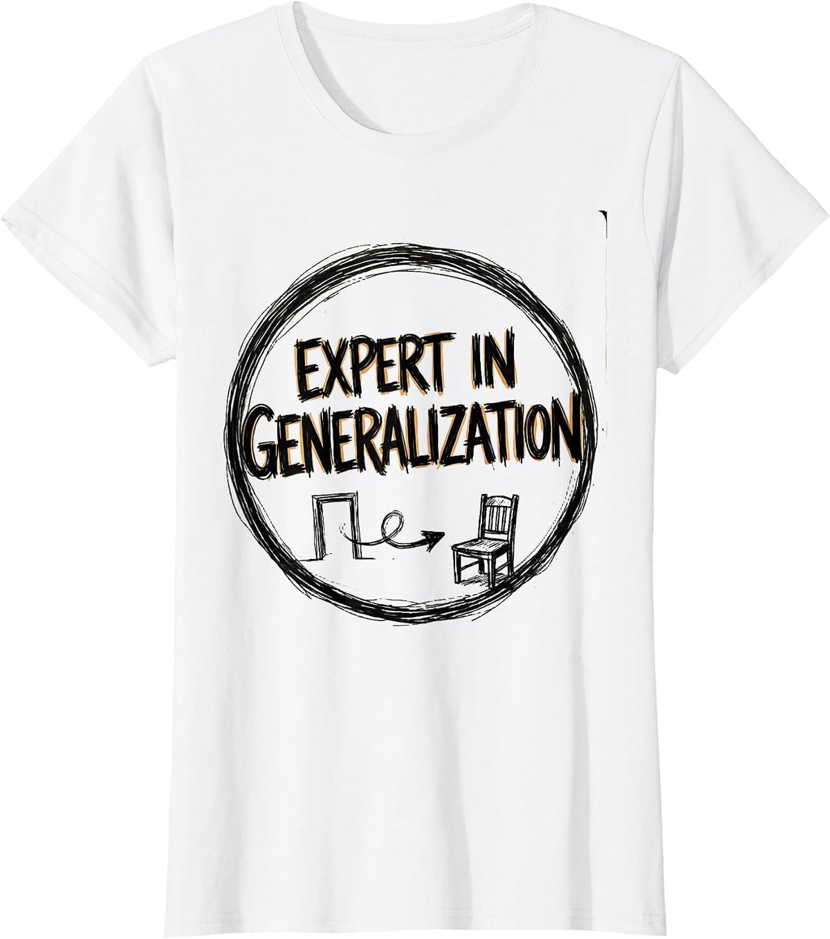 Expert In Generalization Hand-Sketched SLP Speech Therapist T-Shirt - White