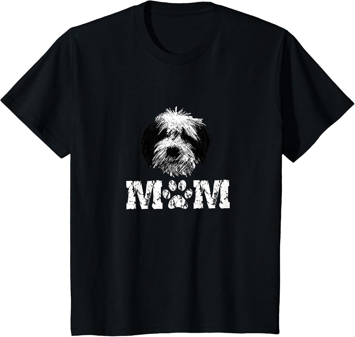 Sheepadoodle Mom Doodle Dog T-Shirt - Black