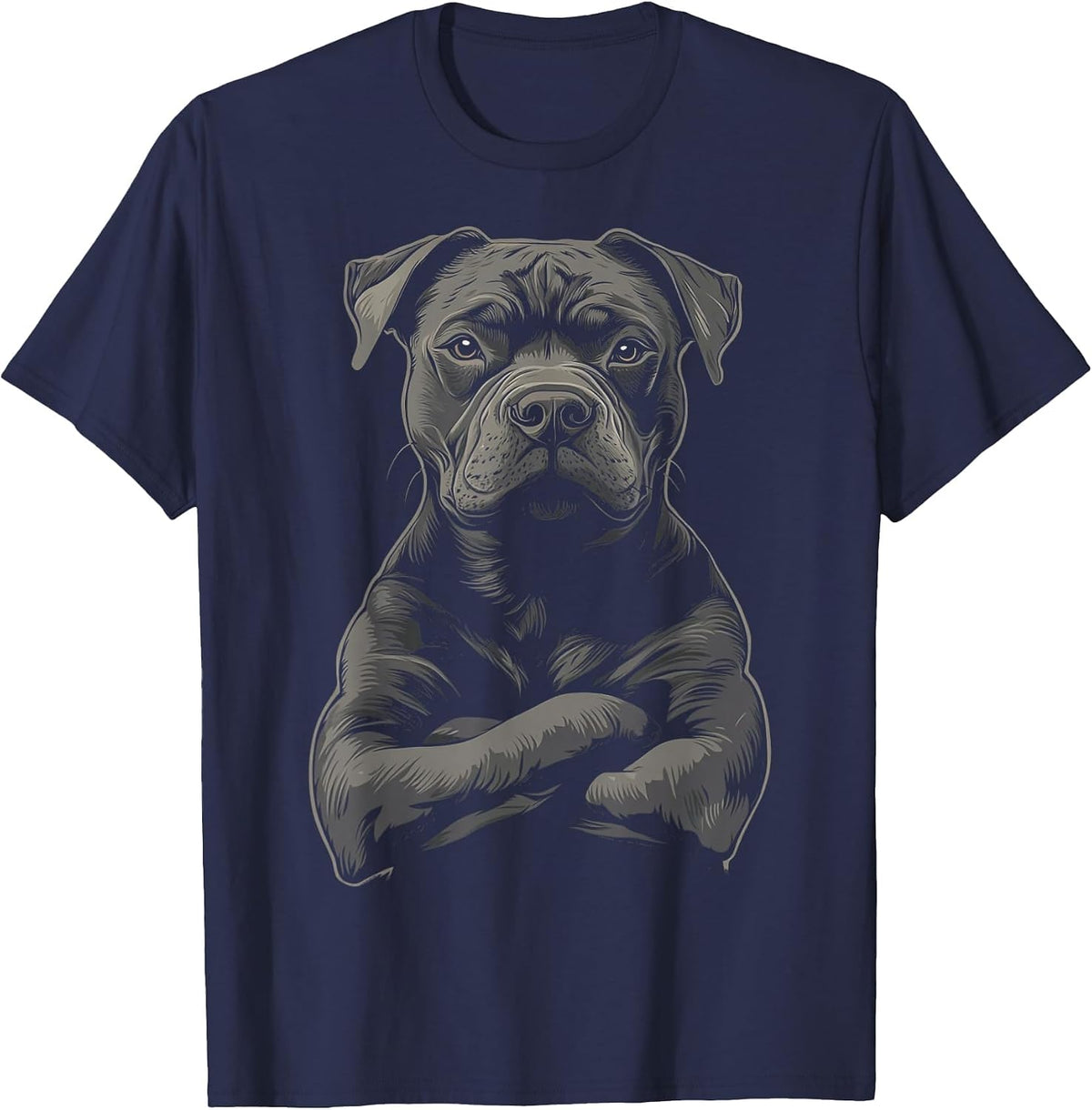 Vintage Pitbull Dog T-Shirt - Navy Blue