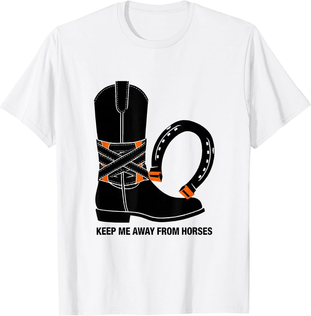 Men's Keep Me Away From Horses Funny Injury Recovery Equestrian T-Shirt - White