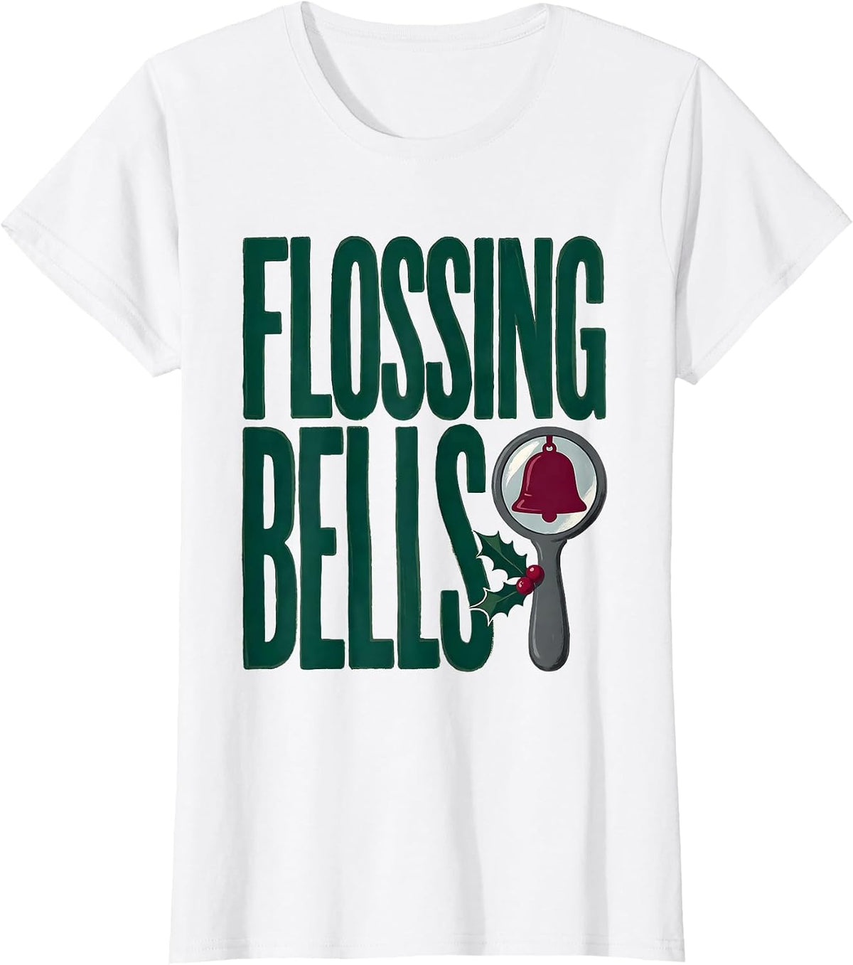 Flossing Bells Funny Dental Christmas Dentist Dental T-Shirt - White