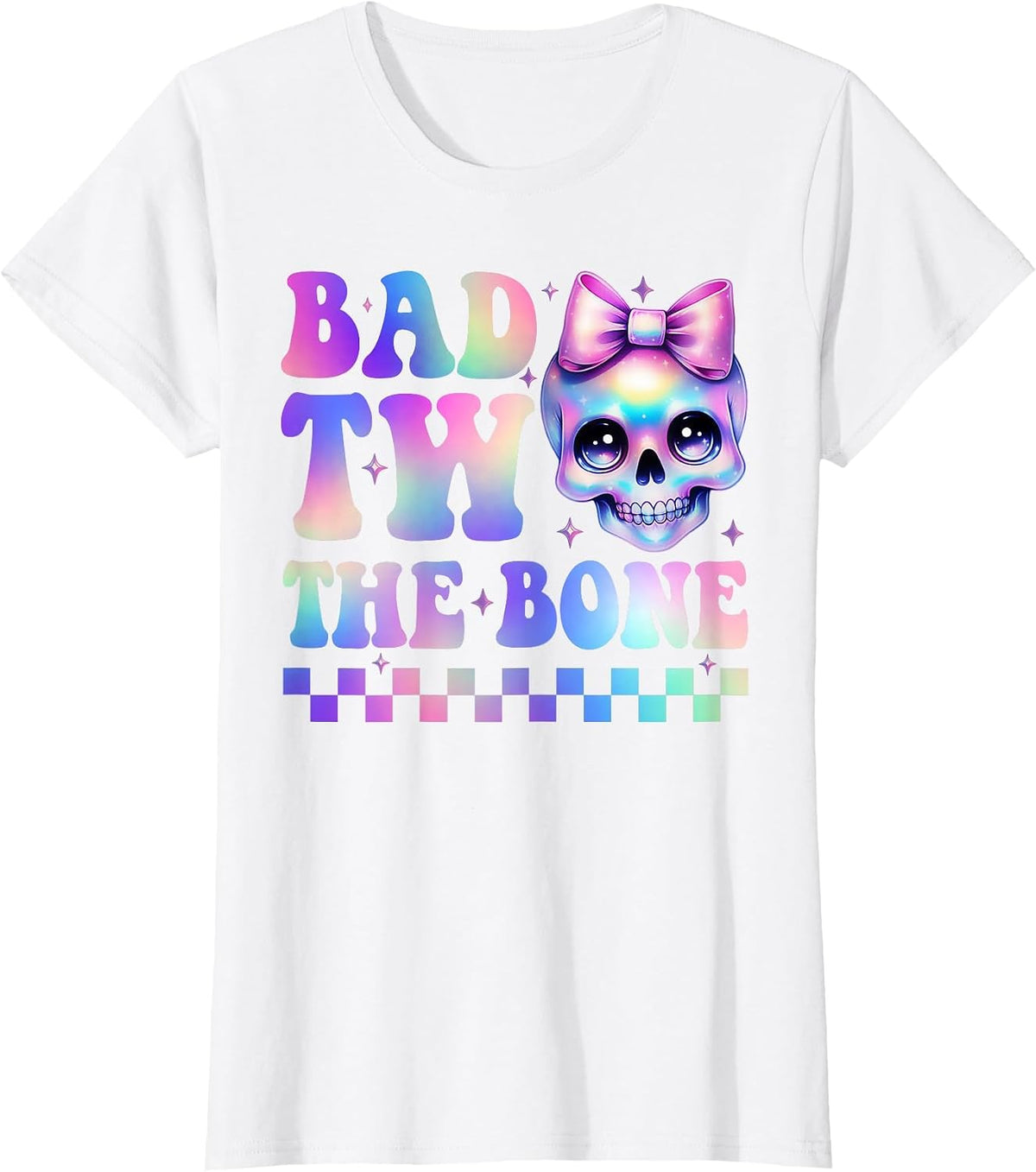 Bad Two The Bone 2nd Birthday Kid Girl Tie Dye Birthday T-Shirt - White