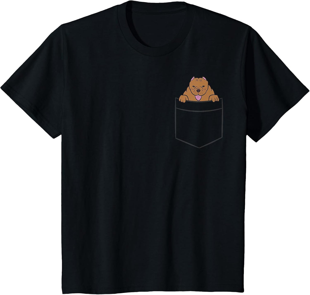 American Bully in The Pocket Cute American Bully T-Shirt - Black