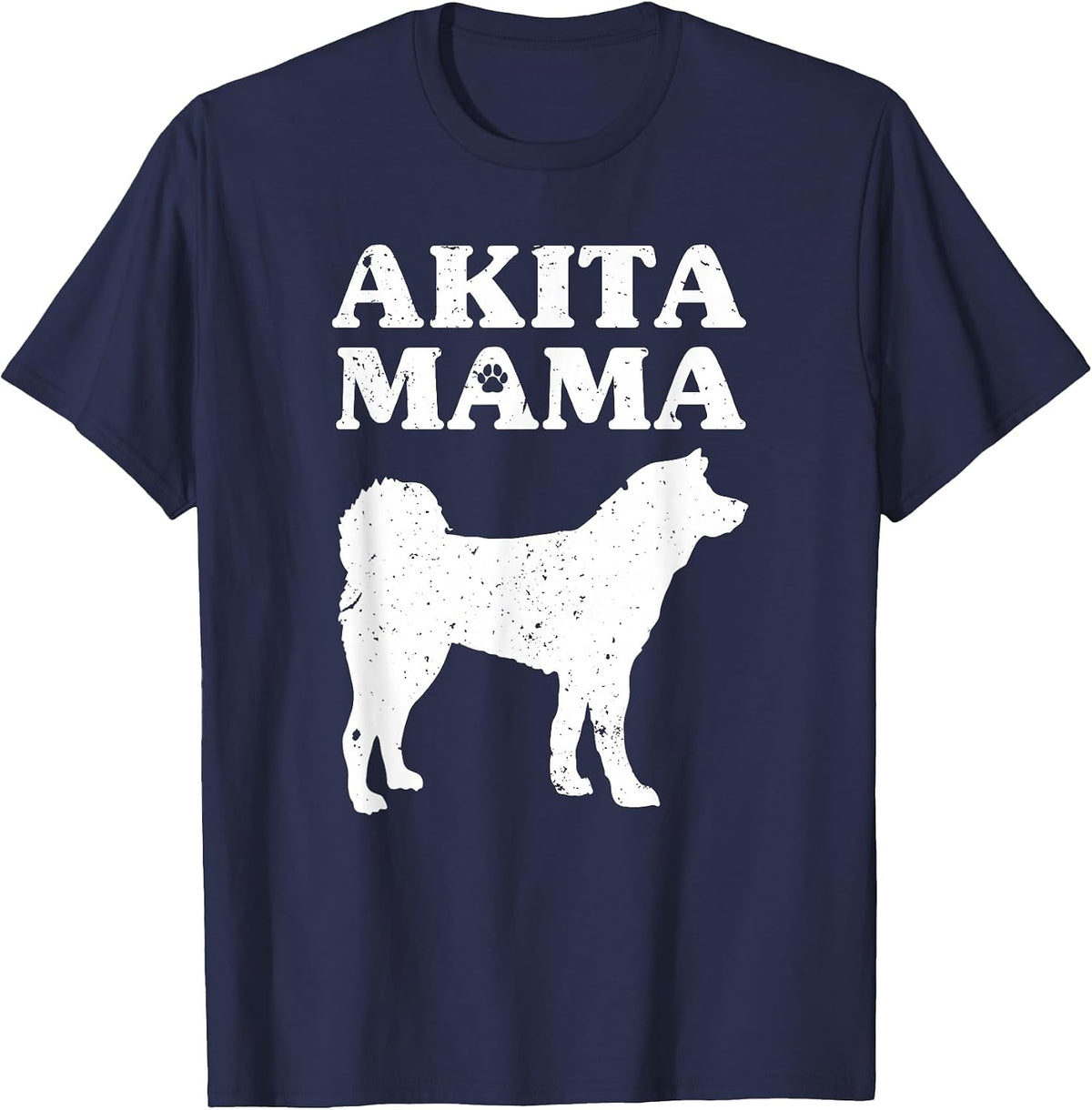 Funny Akita Inu Design Women Mothers Akita Lover Pet Dog Mom T-Shirt - Navy Blue
